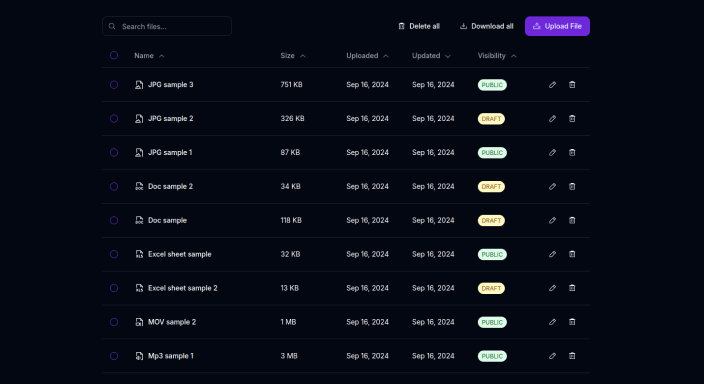 File Dashboard